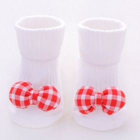 Baby socks (Option: Red bow-M)