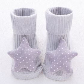 Baby socks (Option: Grey stars-M)