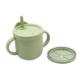 Baby Anti-Drop And Anti-Spill Binaural Learning Drinking Cup (Size/Age: Average Size (0-8Y), Color: Green)
