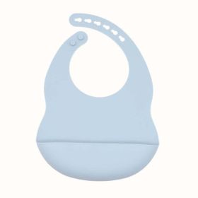 Baby Solid Color Food Grade Silicone Bibs (Size/Age: Average Size (0-8Y), Color: Blue)