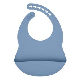 Baby Solid Color Food Grade Silicone Bibs (Size/Age: Average Size (0-8Y), Color: Navy Blue (Dark Blue))