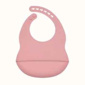 Baby Solid Color Food Grade Silicone Bibs (Size/Age: Average Size (0-8Y), Color: pink)