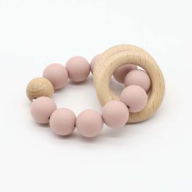 Baby Multicolor Chewable Teether Chain Soothing Chain (Size/Age: Average Size (0-8Y), Color: pink)