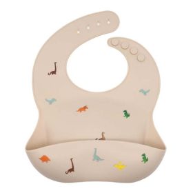 Baby Printed Pattern Food Grade Silicone Bibs (Size/Age: Average Size (0-8Y), Color: Beige)