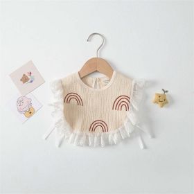 Baby Printed Pattern Lace Belt Design Bibs For Newborn Baby (Size/Age: S (0-3Y), Color: Coffee)
