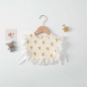 Baby Printed Pattern Lace Belt Design Bibs For Newborn Baby (Size/Age: S (0-3Y), Color: Brown)