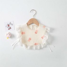 Baby Printed Pattern Lace Belt Design Bibs For Newborn Baby (Size/Age: S (0-3Y), Color: pink)
