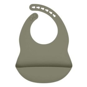 Baby Solid Color Food Grade Silicone Bibs (Size/Age: Average Size (0-8Y), Color: Green)